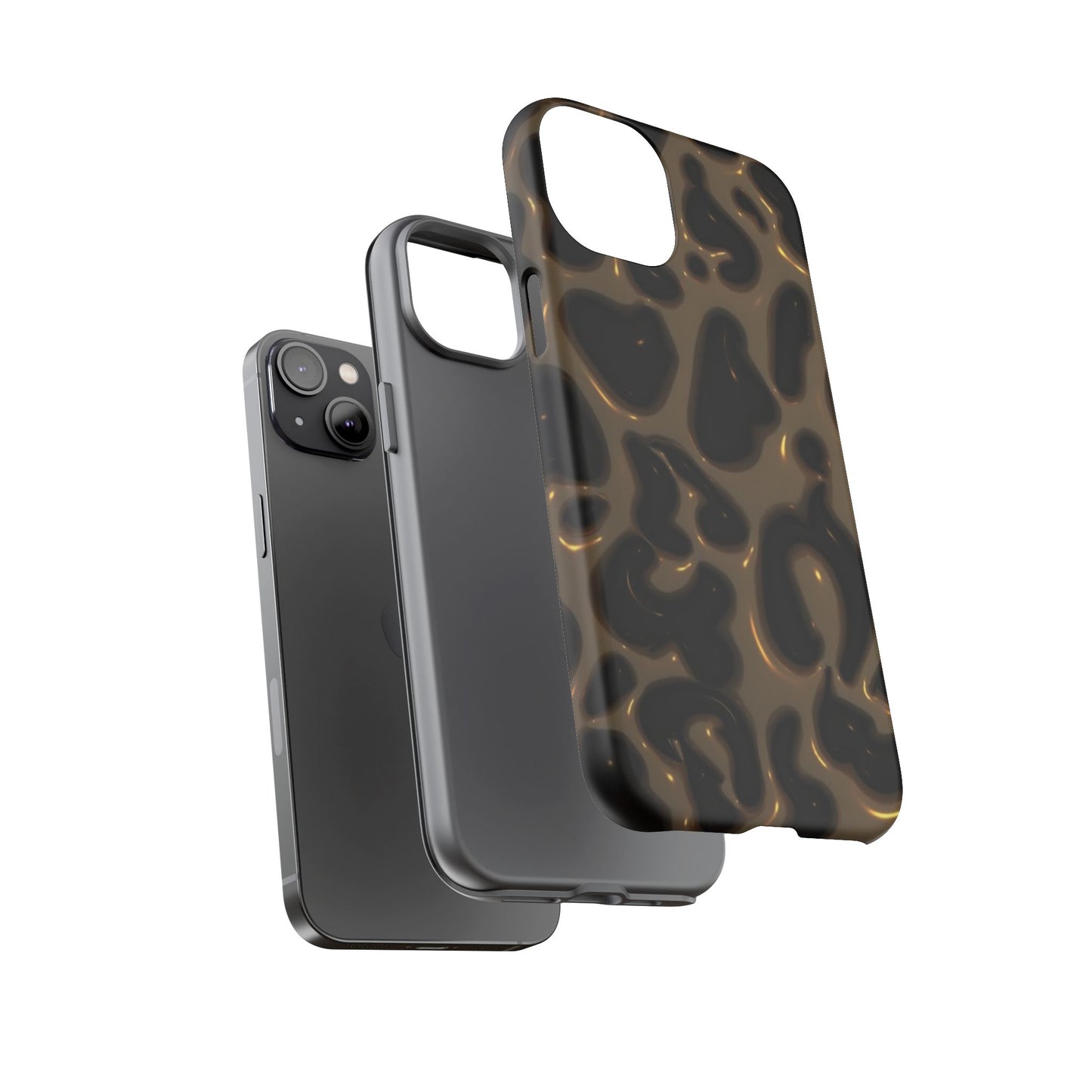 Leopard Gloss Tough Phone Case — Durable Protective iPhone Cover with Glossy Brown Animal Print