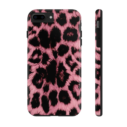 Stylish Pink Leopard Print Tough Phone Case - Durable & Trendy Protection