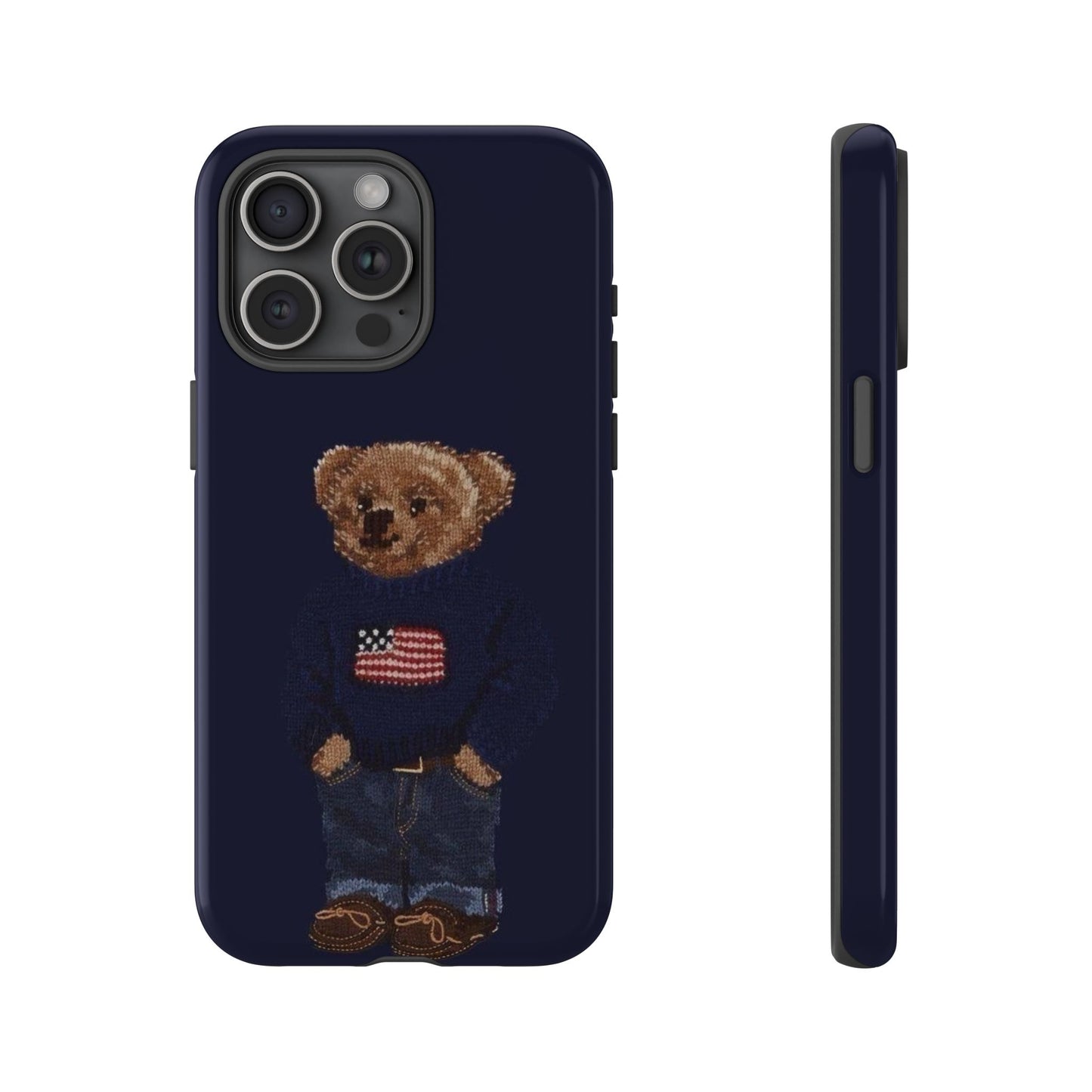 Patriotic Polo Bear Phone Case — Navy Protective Tough Case