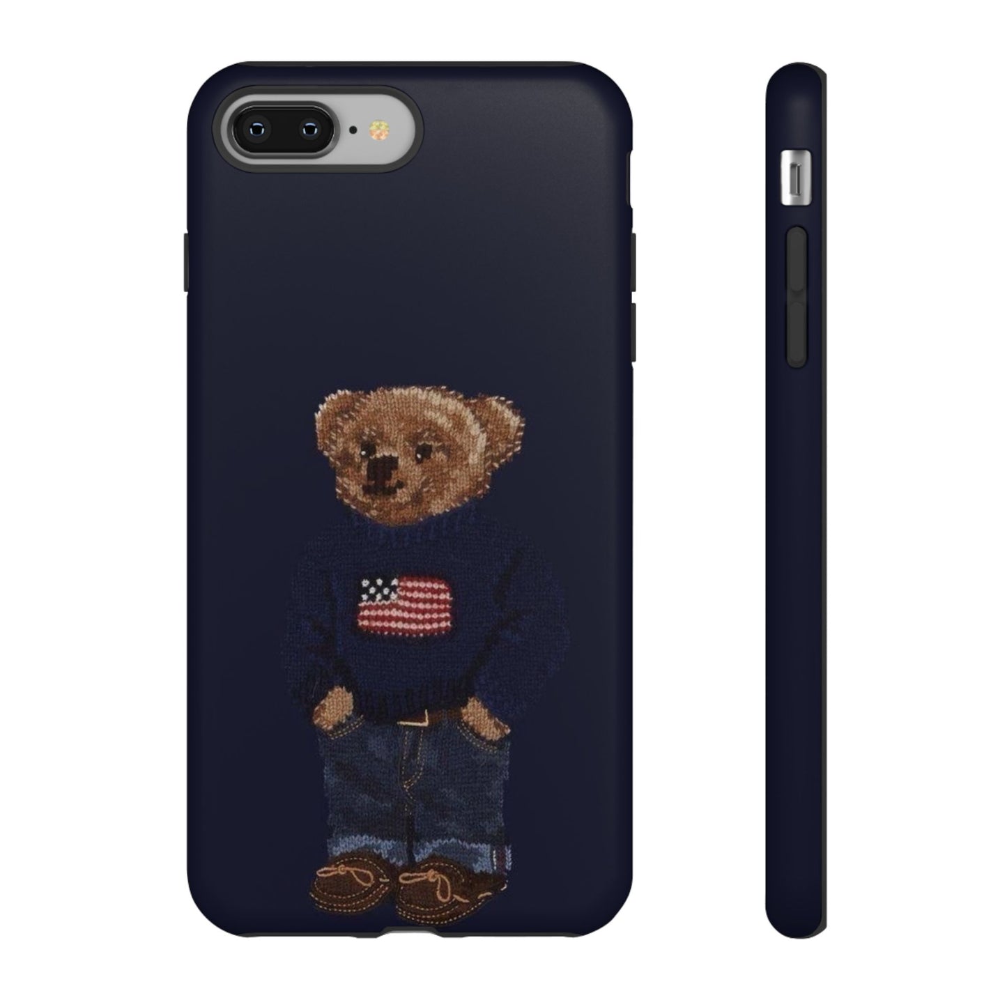 Patriotic Polo Bear Phone Case — Navy Protective Tough Case