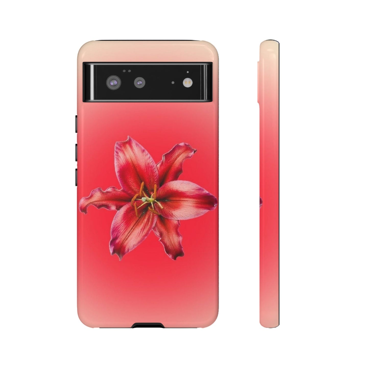 Phone Case - Vibrant Red Lily Glossy & Matte Tough Case