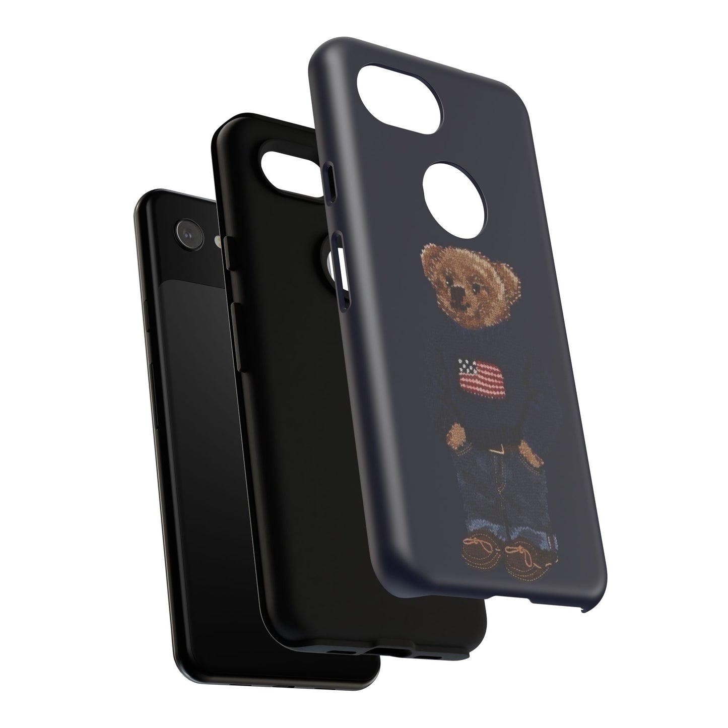 Patriotic Polo Bear Phone Case — Navy Protective Tough Case