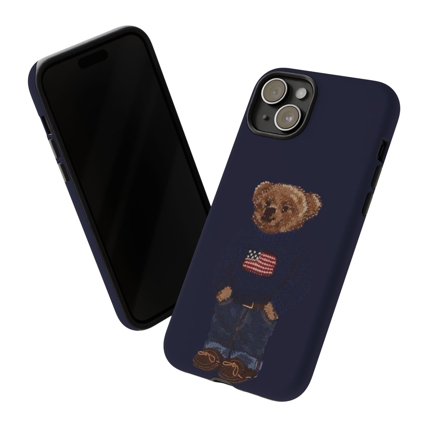 Patriotic Polo Bear Phone Case — Navy Protective Tough Case