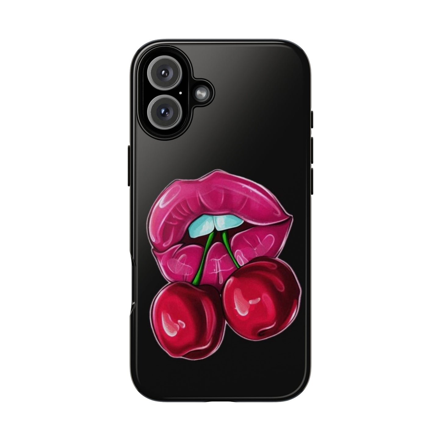 Cherry Lips Phone Case, Tough Phone Cover, Cute Phone Accessories, Fun Phone Protection, Unique Gift for Her, Bachelorette Party Favor