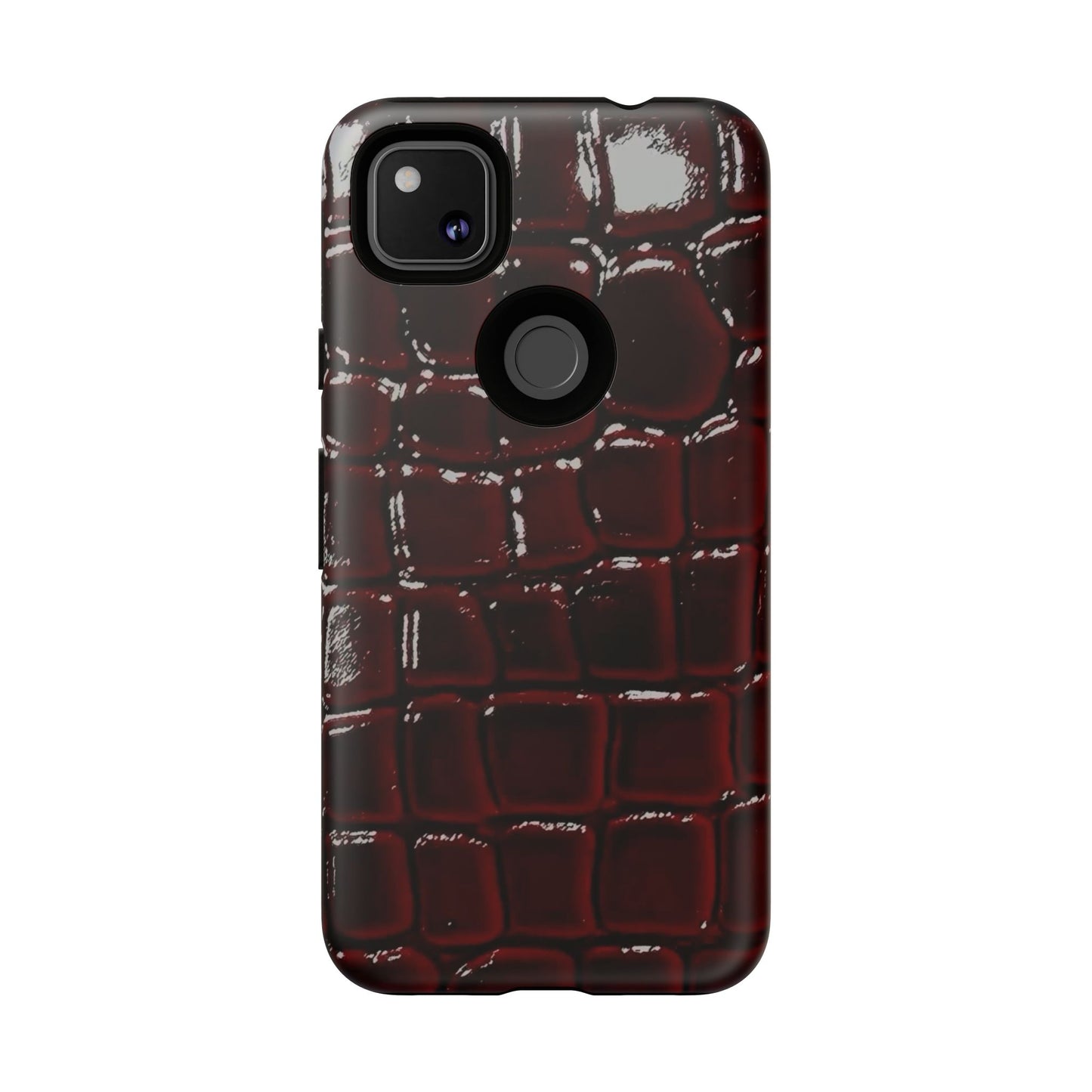 Croc Embossed Burgundy Tough Phone Case