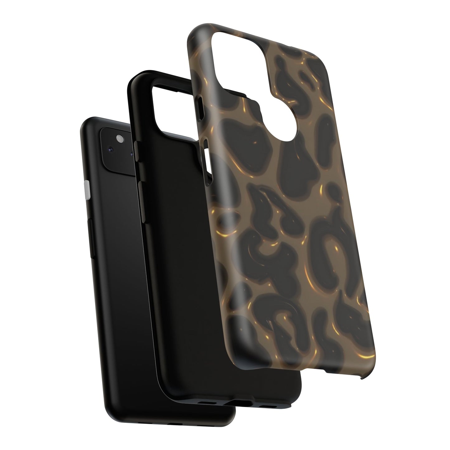 Leopard Gloss Tough Phone Case — Durable Protective iPhone Cover with Glossy Brown Animal Print