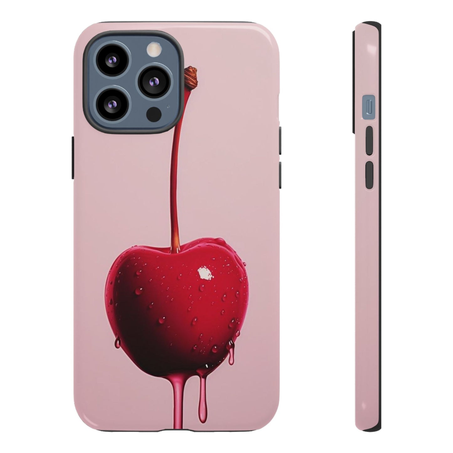 Cherry Drip Phone Case, Tough Phone Cover, Cute Cherry Accessory, Trendy Mobile Case, Kawaii Phone Case, Gift for Her