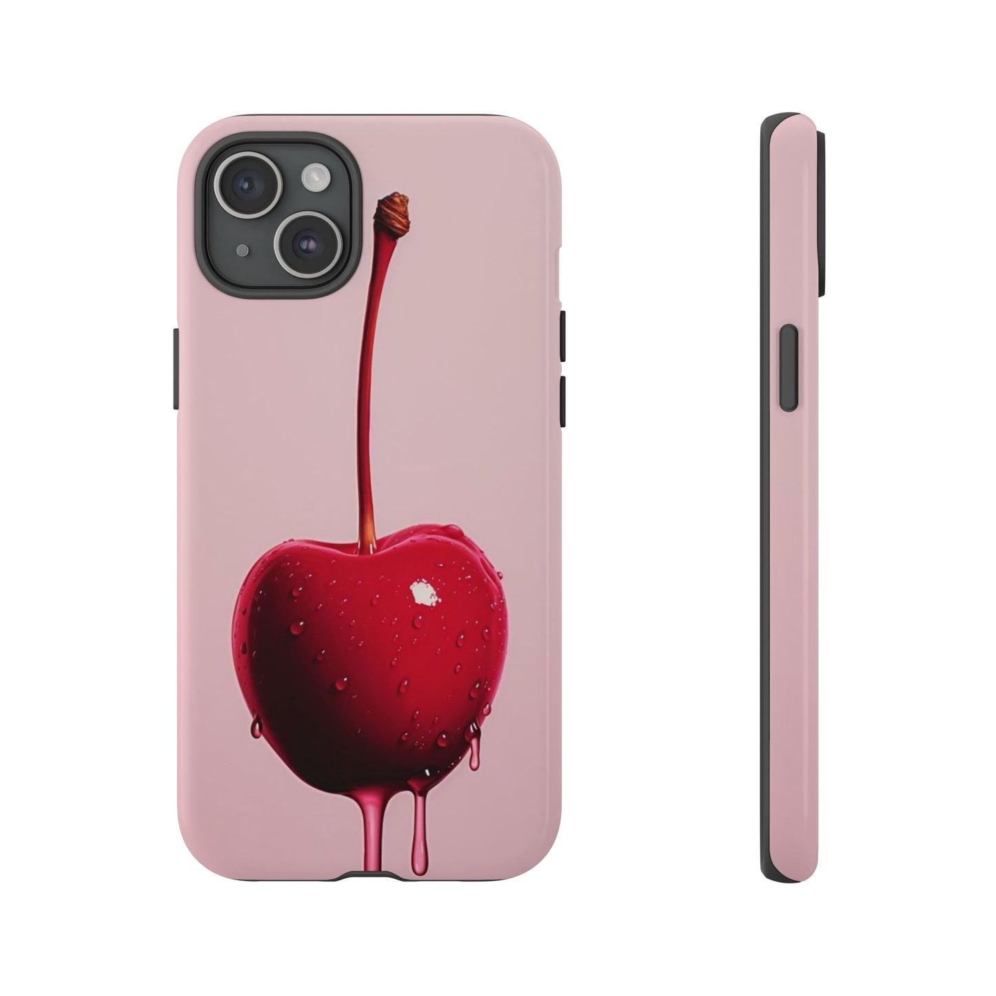 Cherry Drip Phone Case, Tough Phone Cover, Cute Cherry Accessory, Trendy Mobile Case, Kawaii Phone Case, Gift for Her