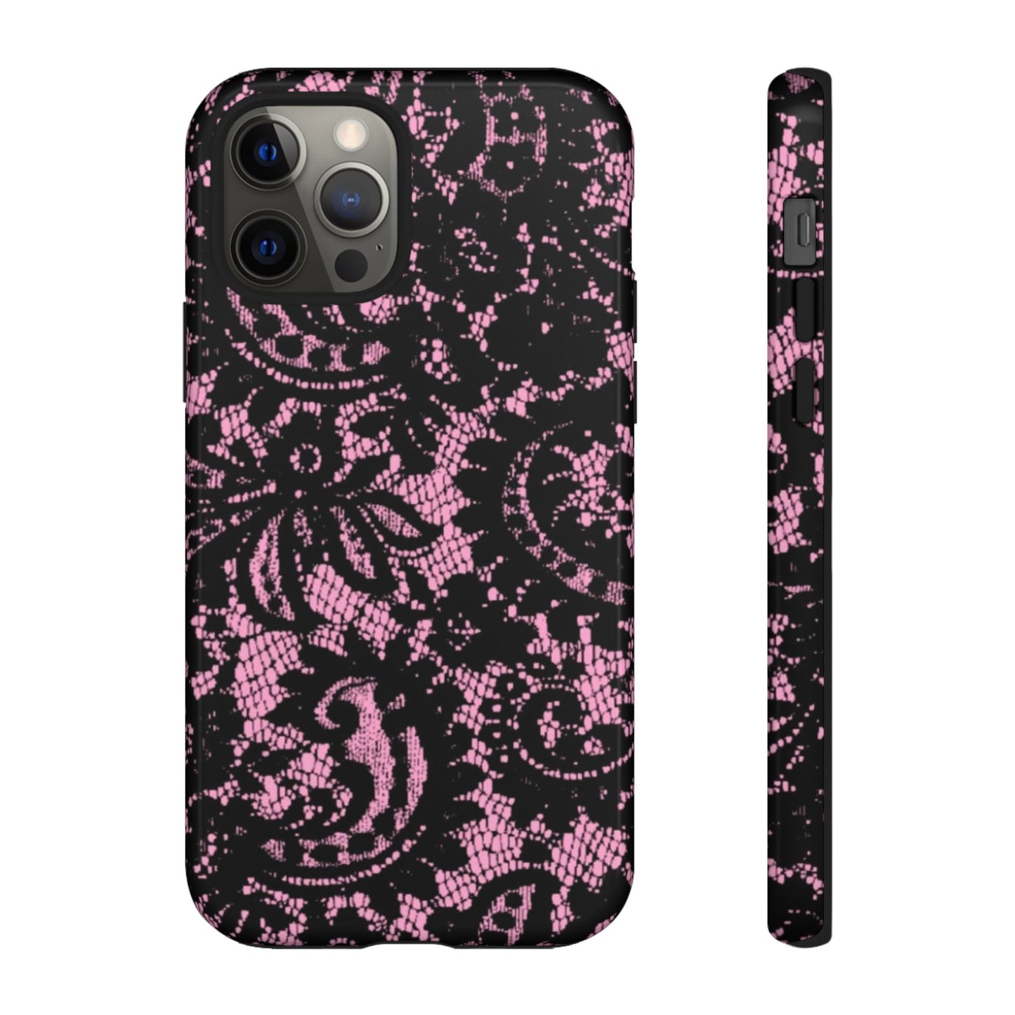 Phone Case — Pink Lace Floral Tough Protective Case