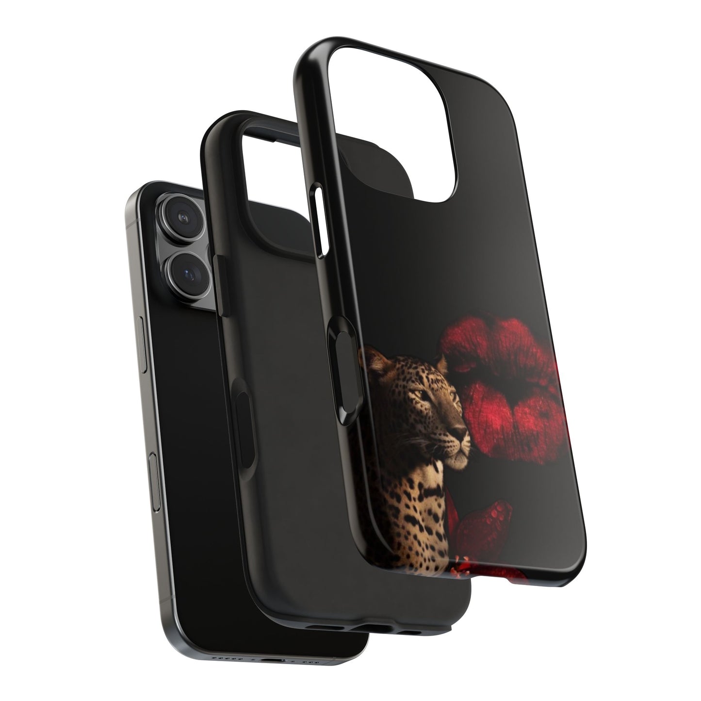 Wild Kiss Tough Phone Case - Stylish Leopard Design for Animal Lovers