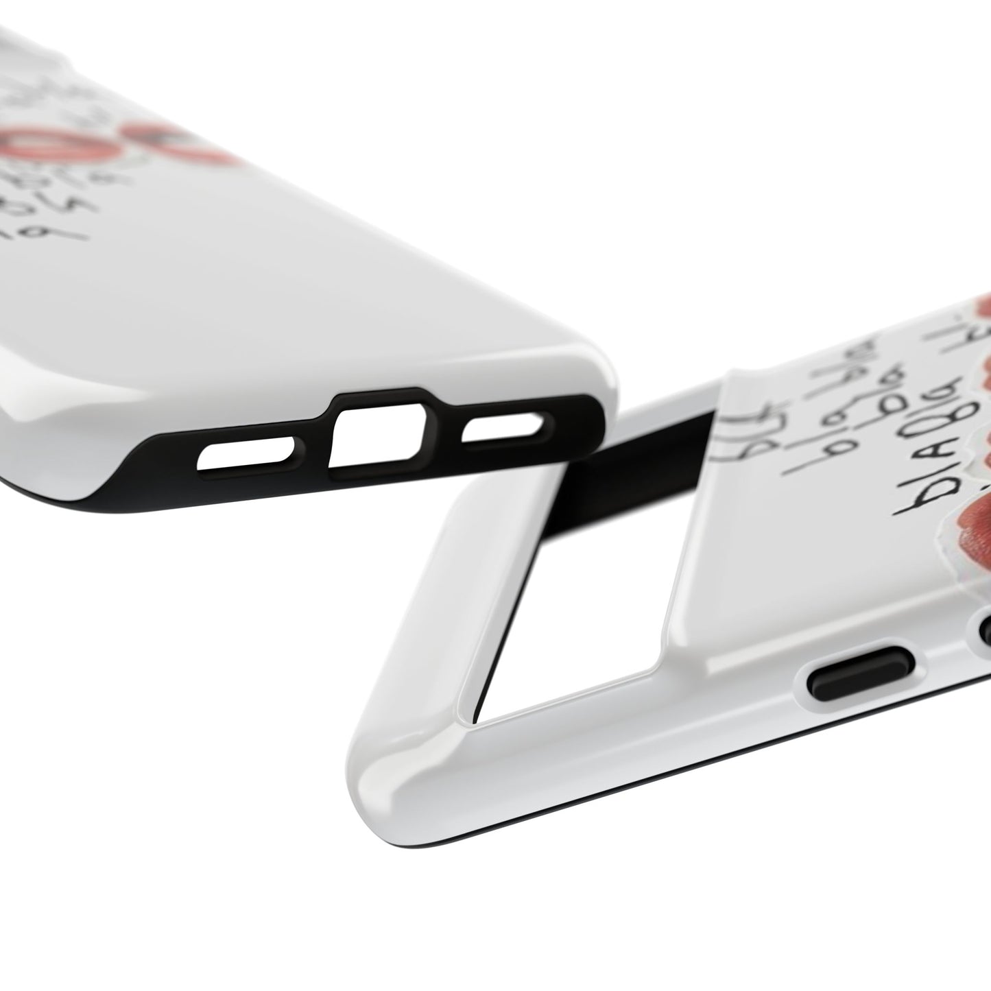 Playful Phone Case with Lips Design - Tough Cases