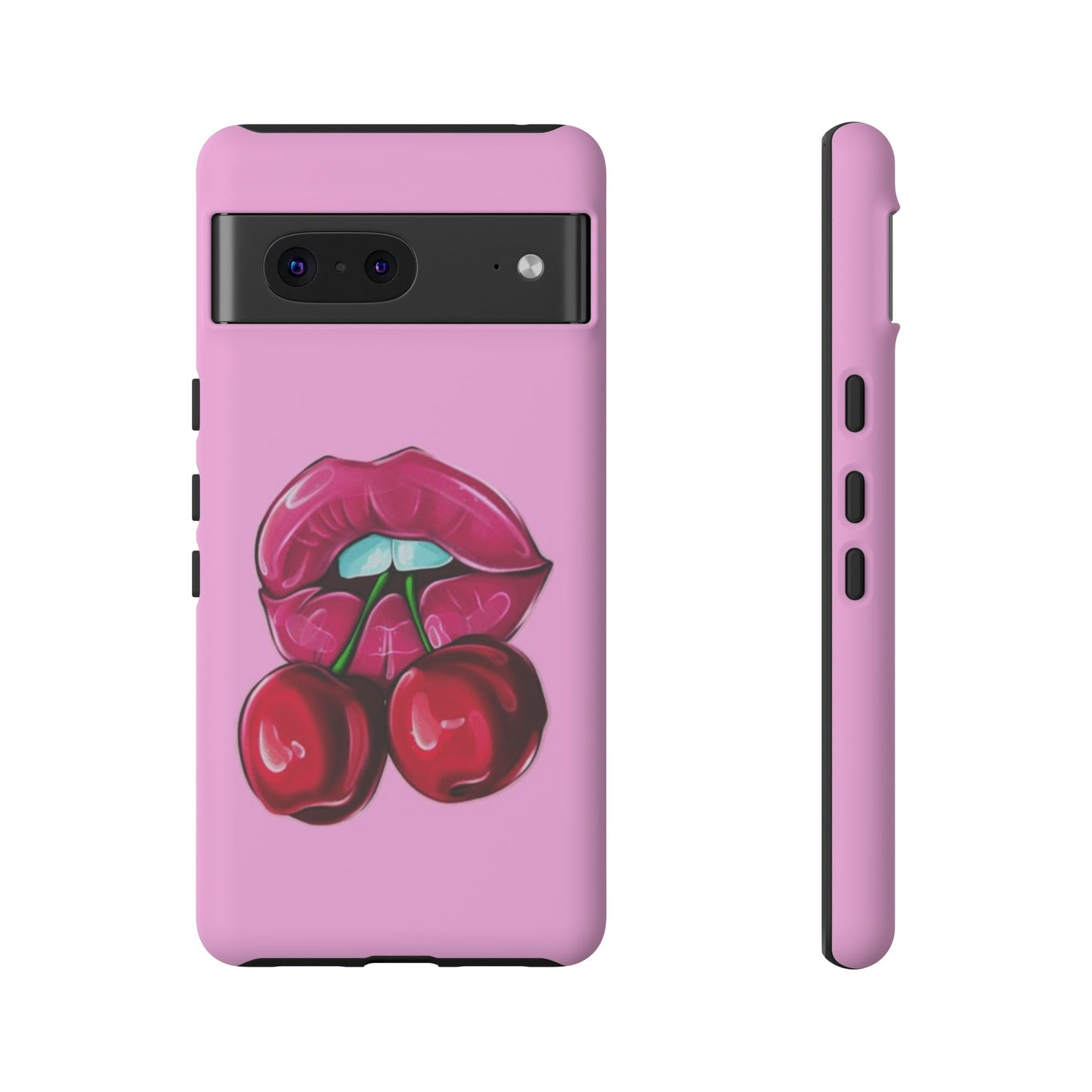 Stylish Phone Case with Cherry Kiss Design, Cute Gift for Her, Trendy Mobile Accessory, Perfect for Birthdays, Valentine's Day, Everyday Use