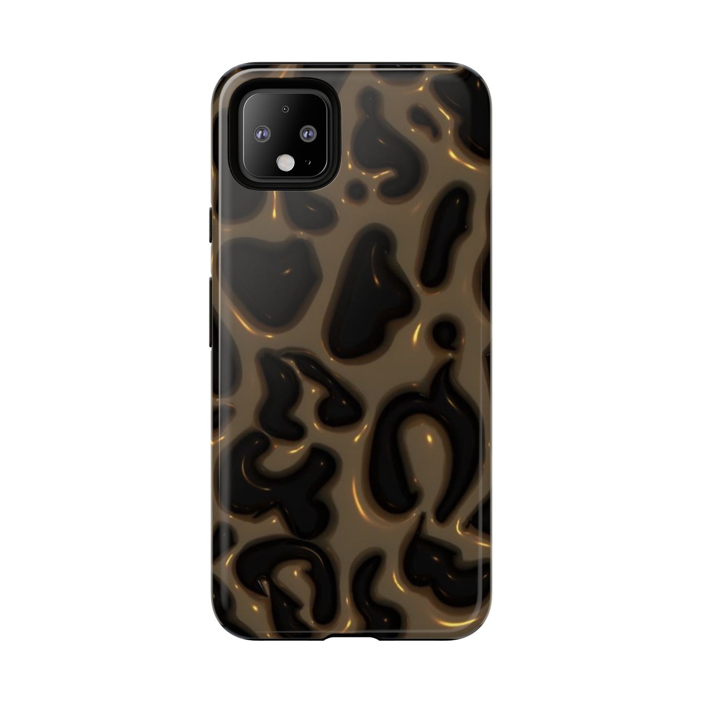 Leopard Gloss Tough Phone Case — Durable Protective iPhone Cover with Glossy Brown Animal Print