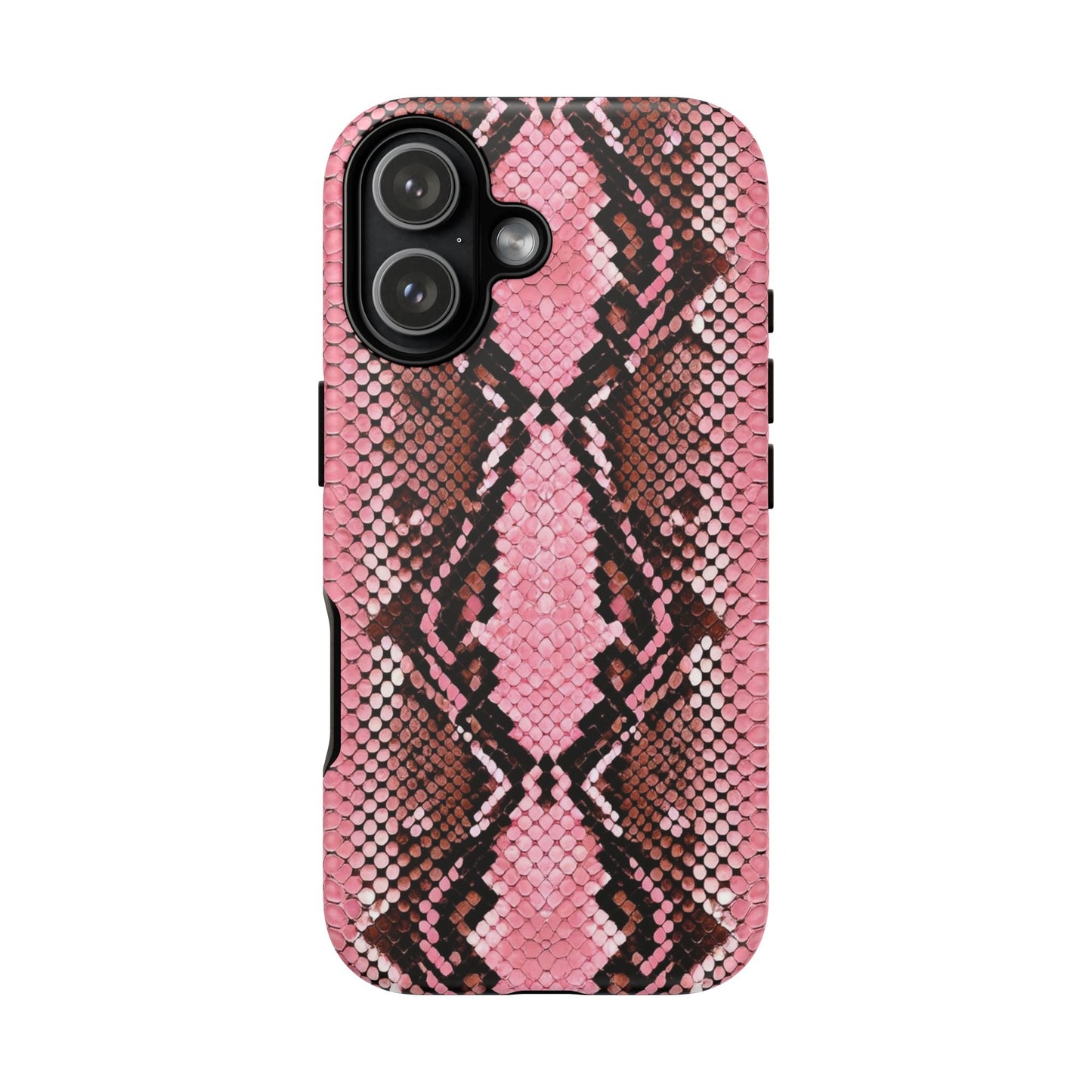 Pink Snake Skin Tough Phone Case — Protective Stylish iPhone Cover
