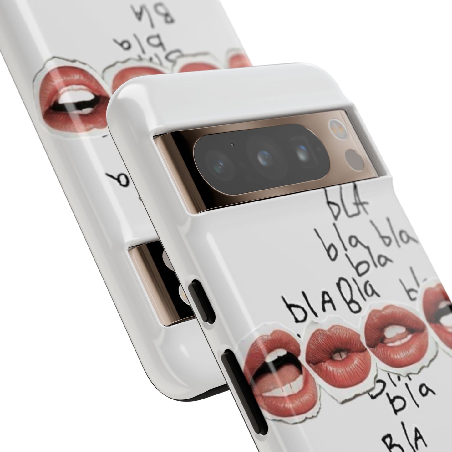 Playful Phone Case with Lips Design - Tough Cases