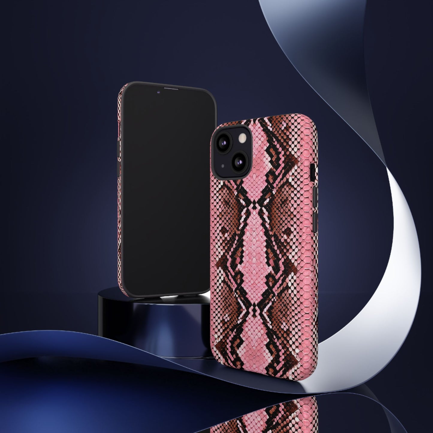 Pink Snake Skin Tough Phone Case — Protective Stylish iPhone Cover