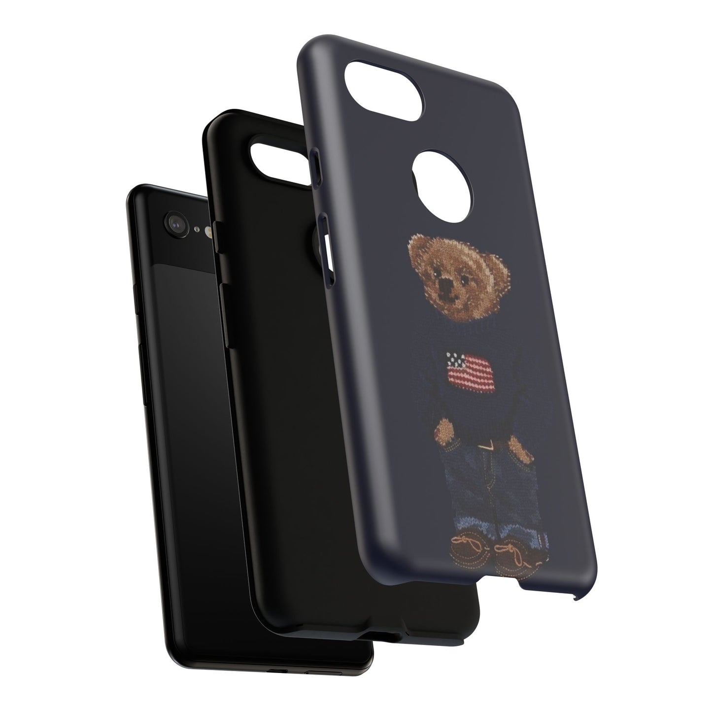 Patriotic Polo Bear Phone Case — Navy Protective Tough Case