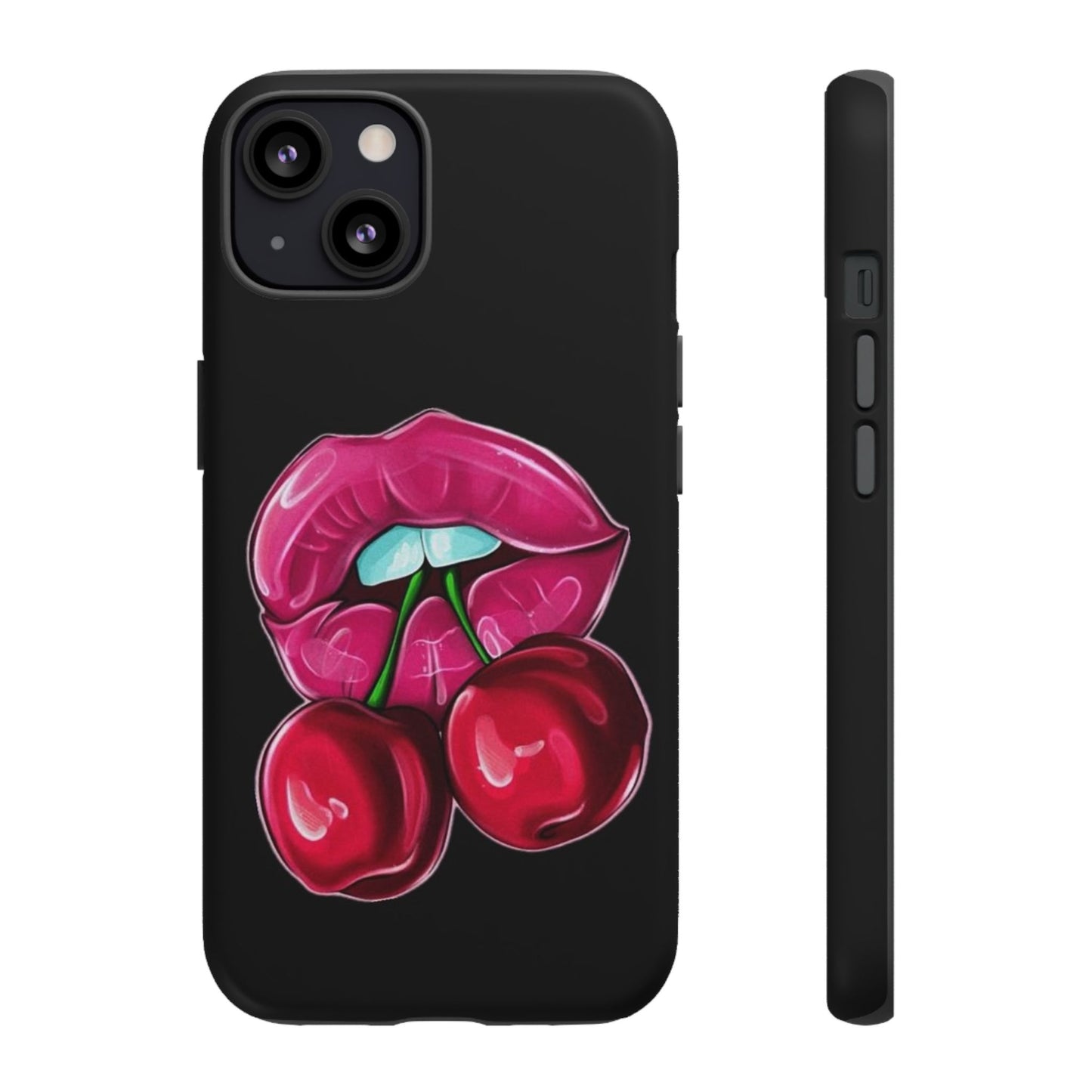 Cherry Lips Phone Case, Tough Phone Cover, Cute Phone Accessories, Fun Phone Protection, Unique Gift for Her, Bachelorette Party Favor