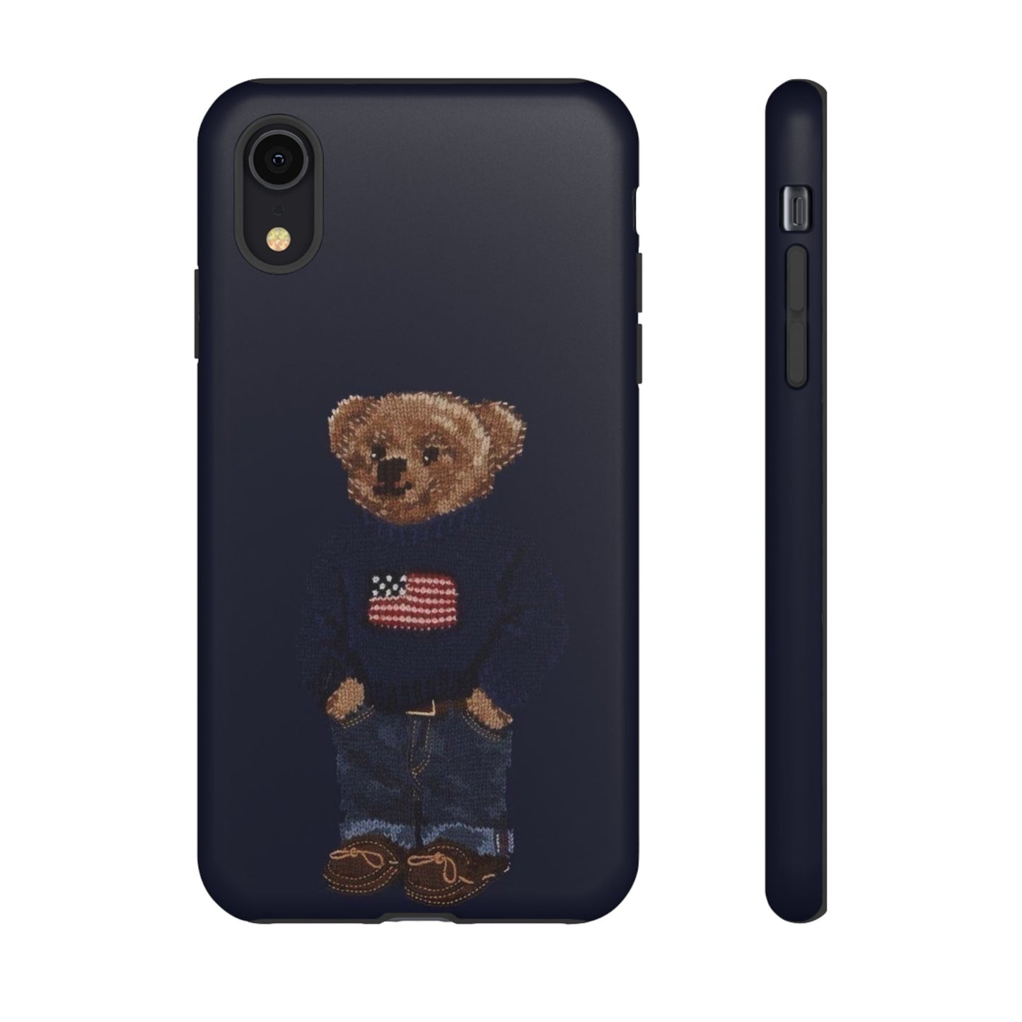 Patriotic Polo Bear Phone Case — Navy Protective Tough Case