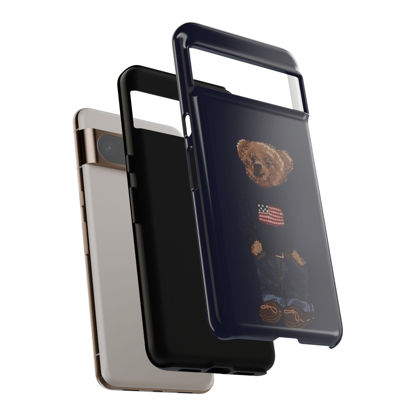 Patriotic Polo Bear Phone Case — Navy Protective Tough Case