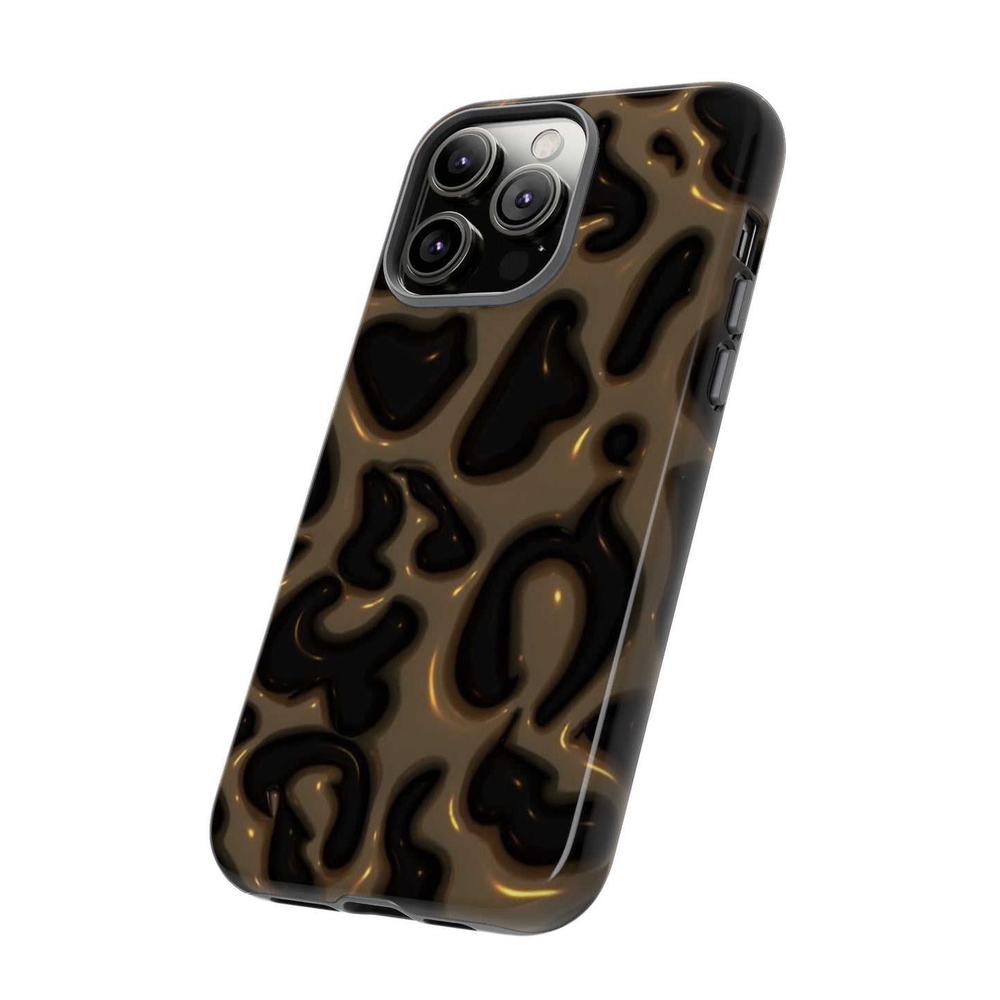 Leopard Gloss Tough Phone Case — Durable Protective iPhone Cover with Glossy Brown Animal Print