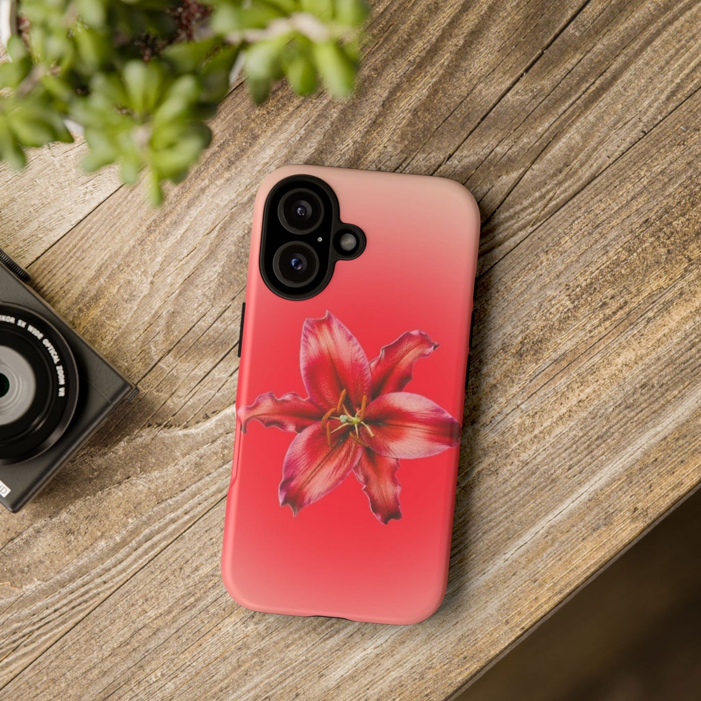 Phone Case - Vibrant Red Lily Glossy & Matte Tough Case