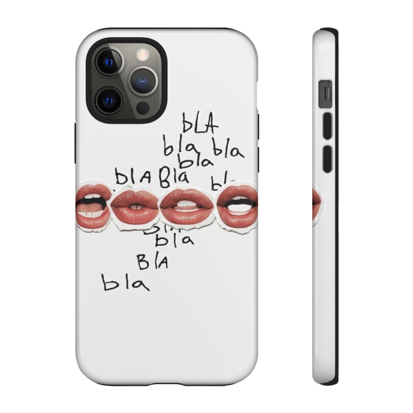 Playful Phone Case with Lips Design - Tough Cases