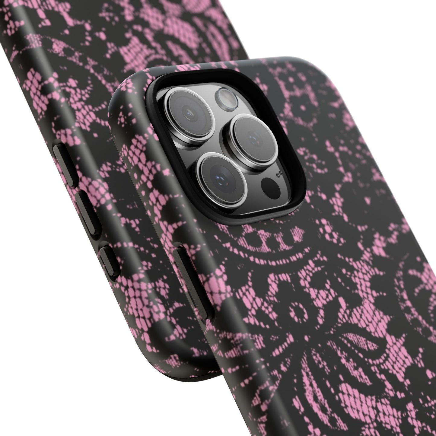 Phone Case — Pink Lace Floral Tough Protective Case