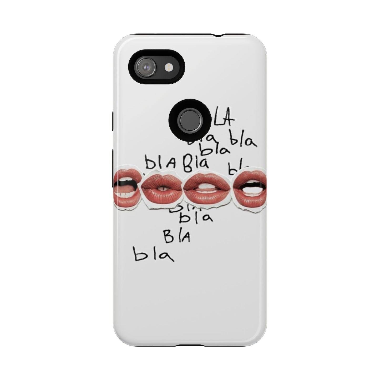 Playful Phone Case with Lips Design - Tough Cases