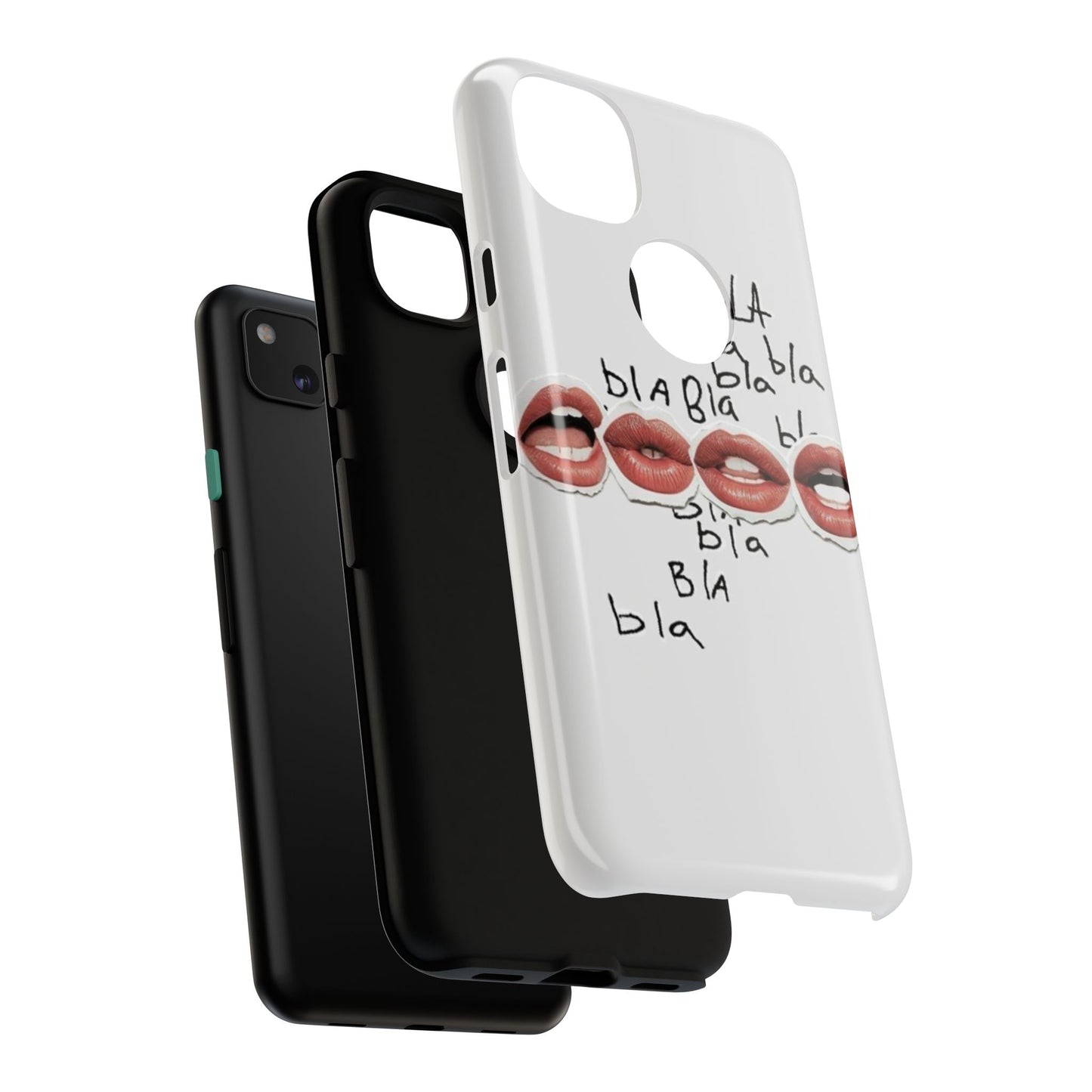 Playful Phone Case with Lips Design - Tough Cases
