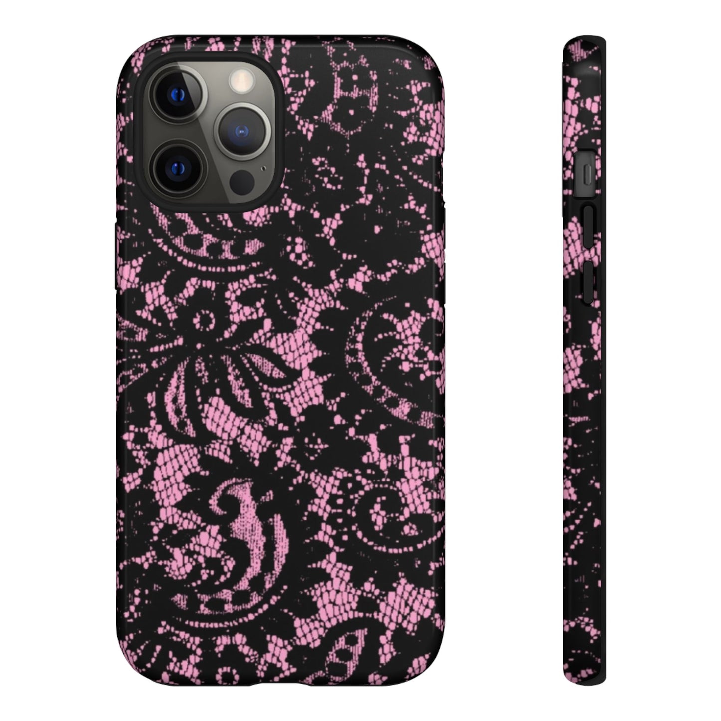 Phone Case — Pink Lace Floral Tough Protective Case
