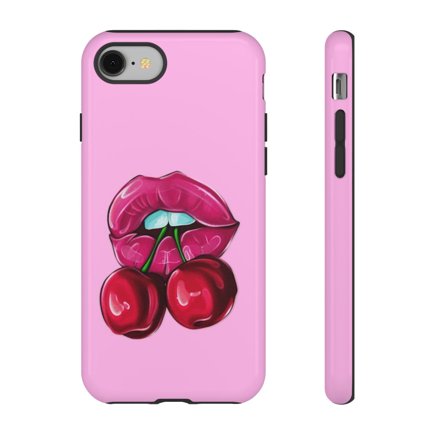 Stylish Phone Case with Cherry Kiss Design, Cute Gift for Her, Trendy Mobile Accessory, Perfect for Birthdays, Valentine's Day, Everyday Use