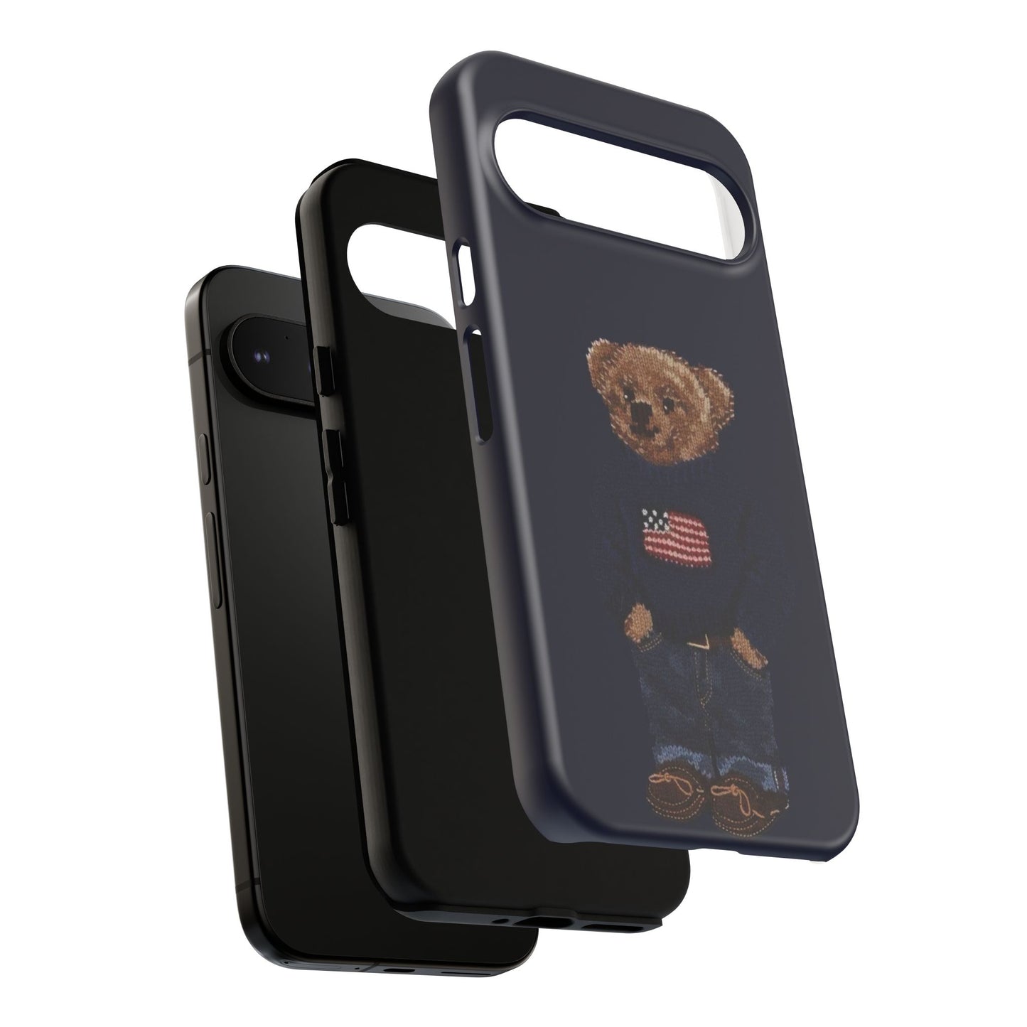 Patriotic Polo Bear Phone Case — Navy Protective Tough Case