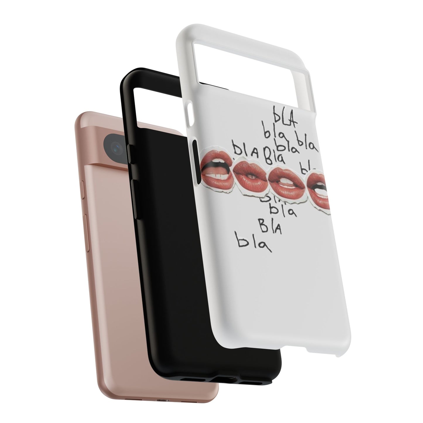 Playful Phone Case with Lips Design - Tough Cases