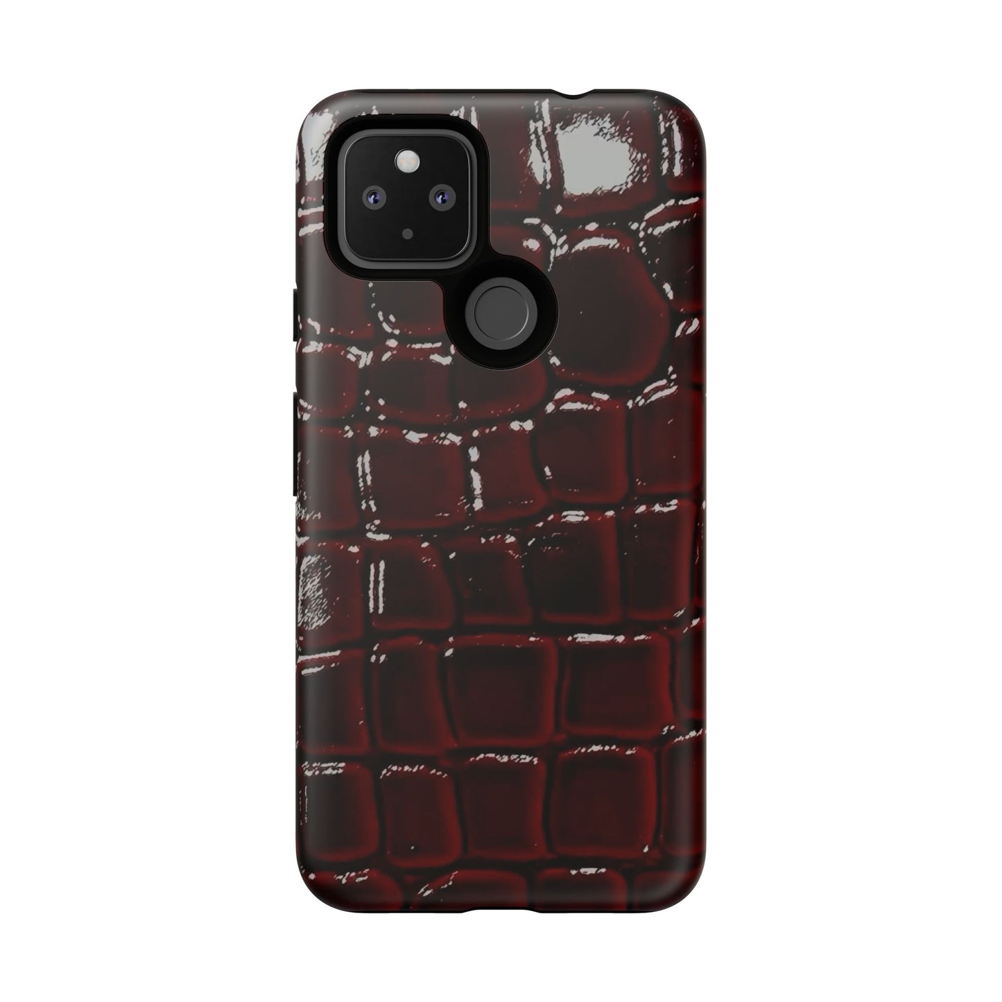 Croc Embossed Burgundy Tough Phone Case