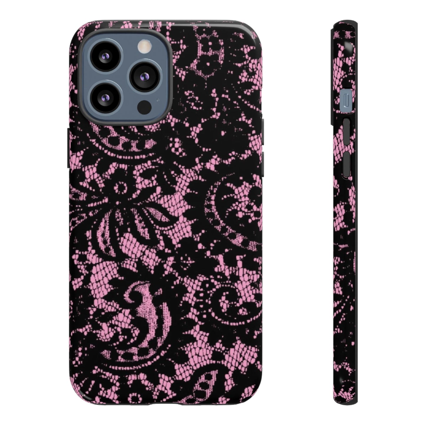 Phone Case — Pink Lace Floral Tough Protective Case