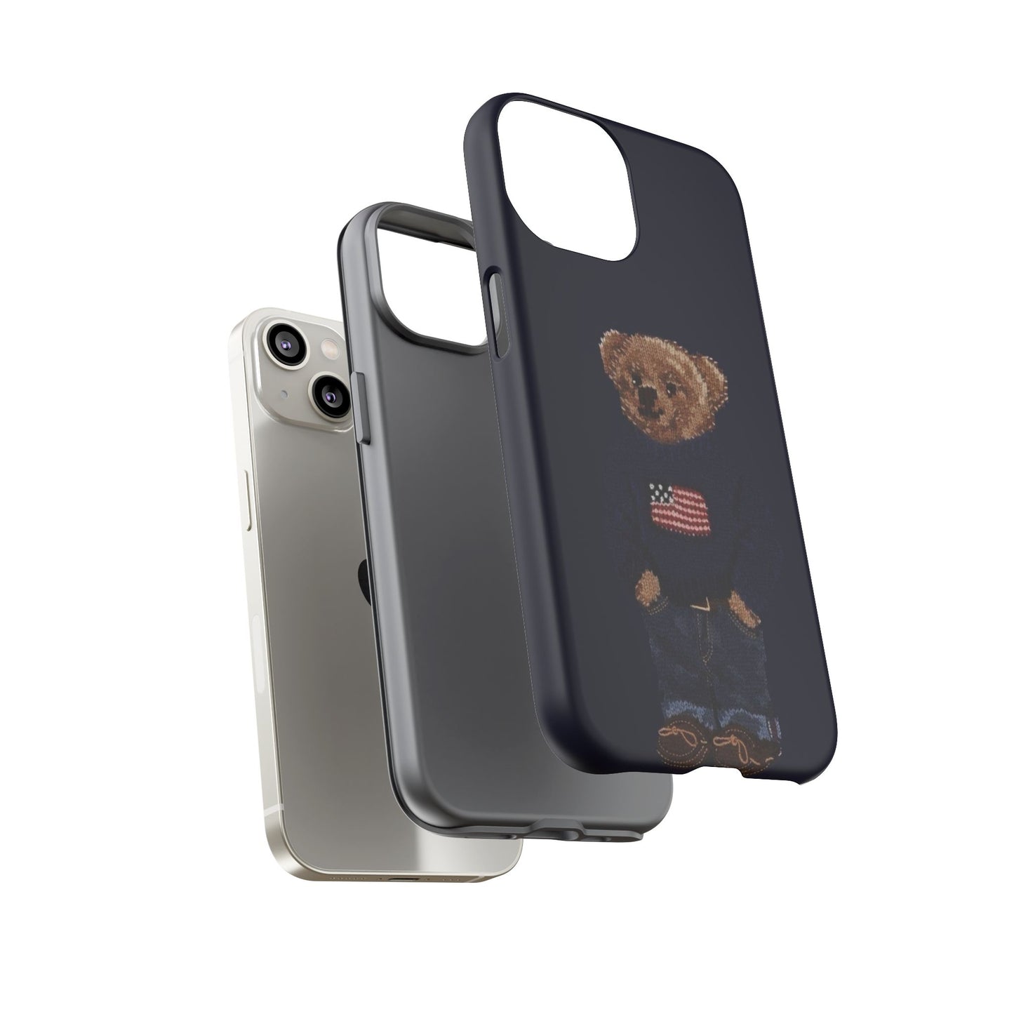 Patriotic Polo Bear Phone Case — Navy Protective Tough Case