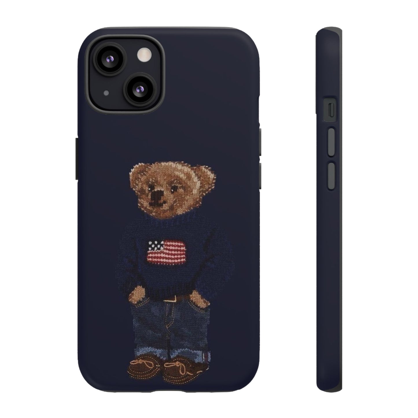 Patriotic Polo Bear Phone Case — Navy Protective Tough Case