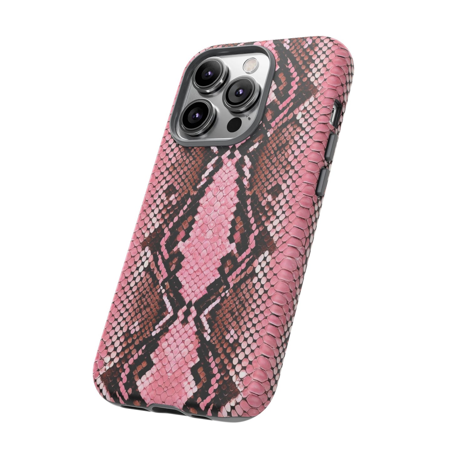 Pink Snake Skin Tough Phone Case — Protective Stylish iPhone Cover