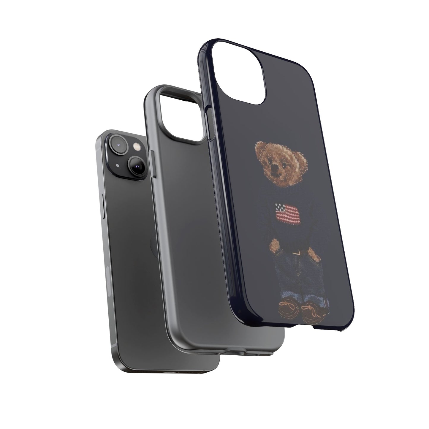 Patriotic Polo Bear Phone Case — Navy Protective Tough Case