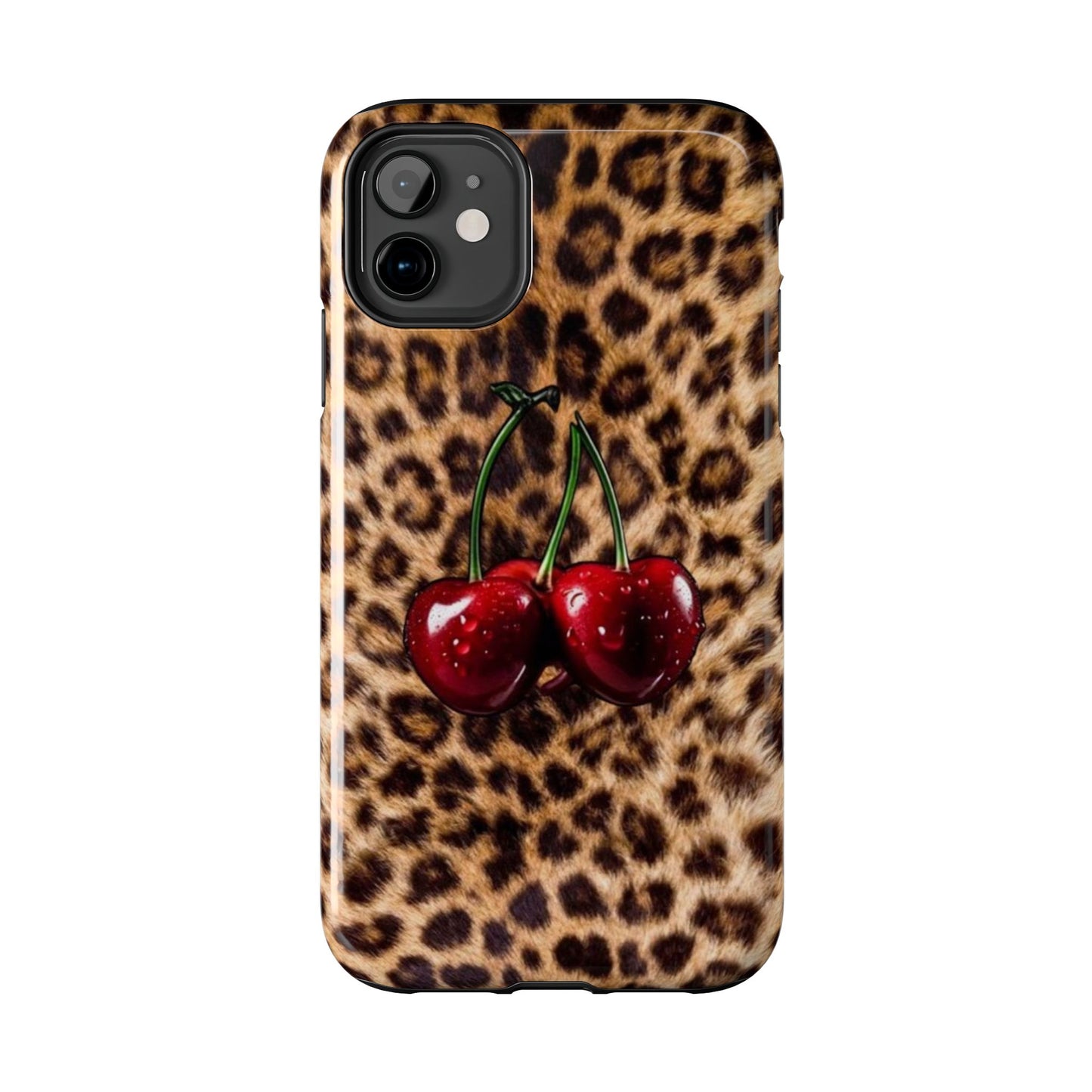 Wild Cherry Leopard Tough Phone Case - Stylish and Durable Protection
