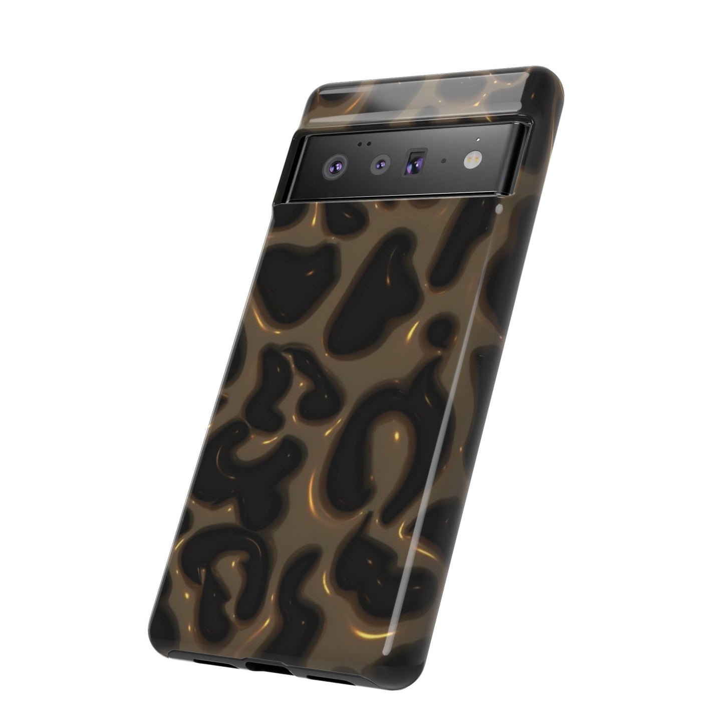 Leopard Gloss Tough Phone Case — Durable Protective iPhone Cover with Glossy Brown Animal Print