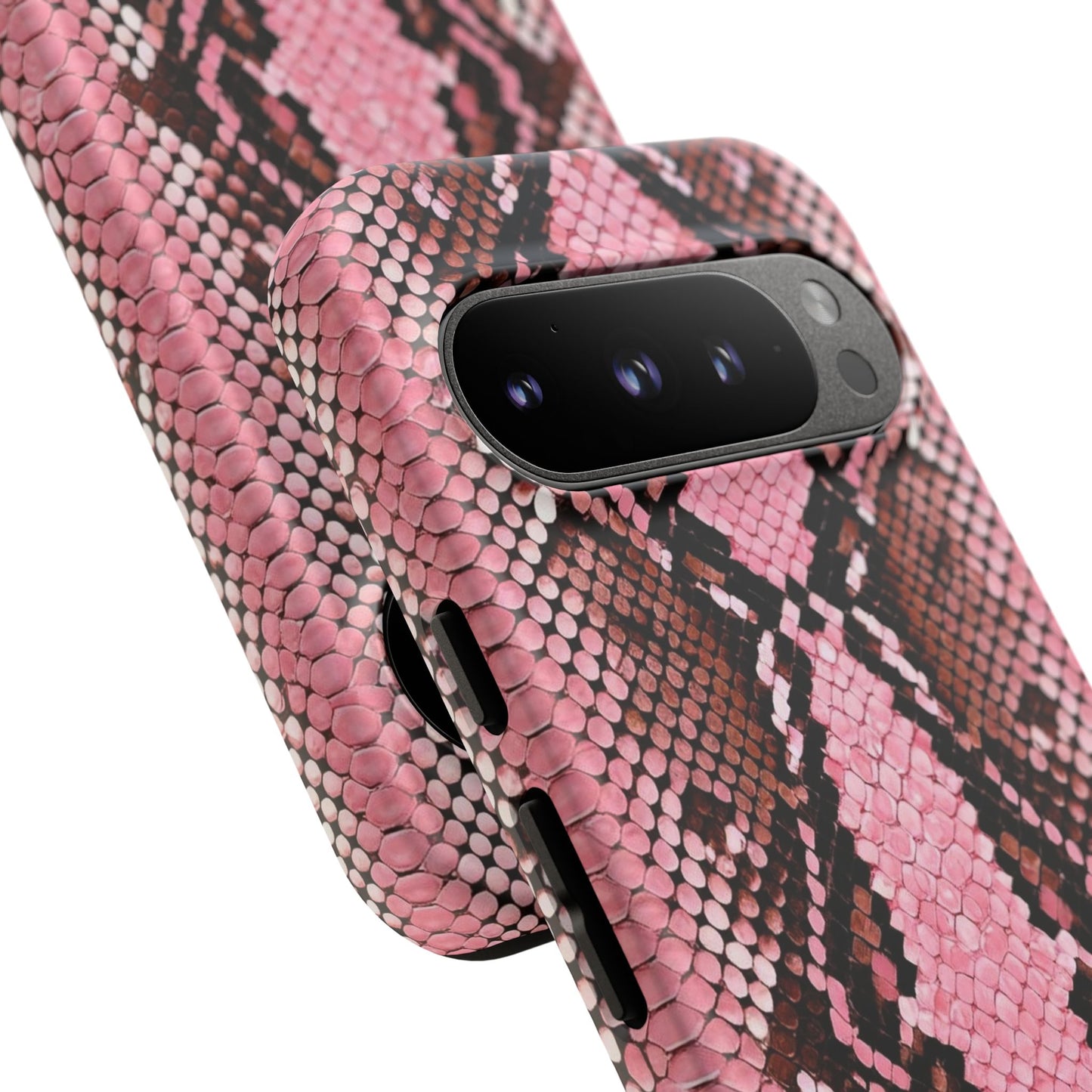 Pink Snake Skin Tough Phone Case — Protective Stylish iPhone Cover