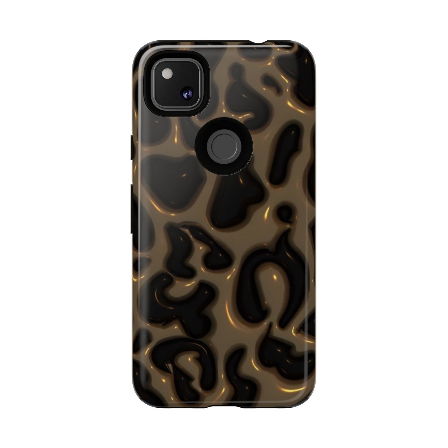 Leopard Gloss Tough Phone Case — Durable Protective iPhone Cover with Glossy Brown Animal Print