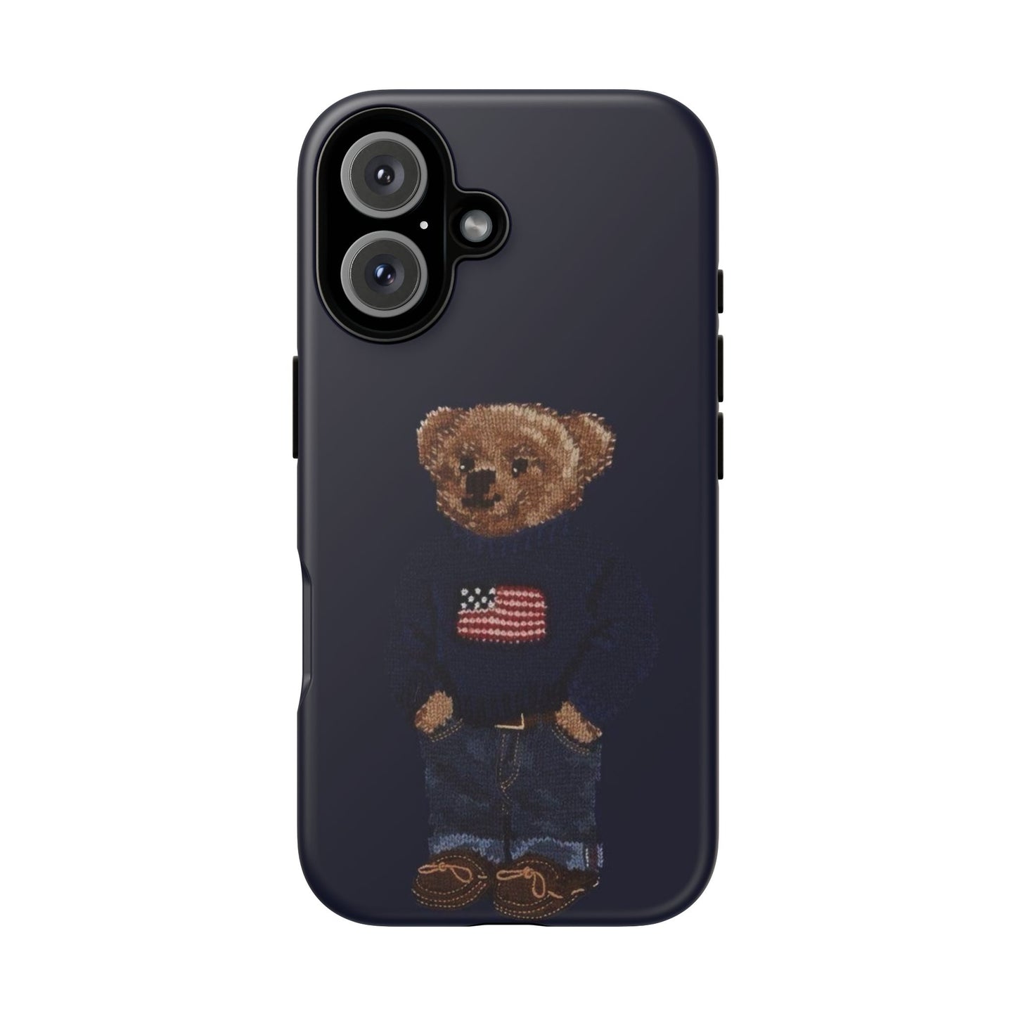 Patriotic Polo Bear Phone Case — Navy Protective Tough Case