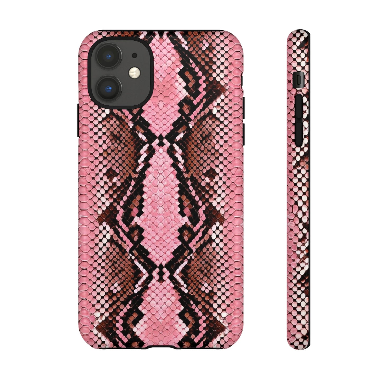 Pink Snake Skin Tough Phone Case — Protective Stylish iPhone Cover