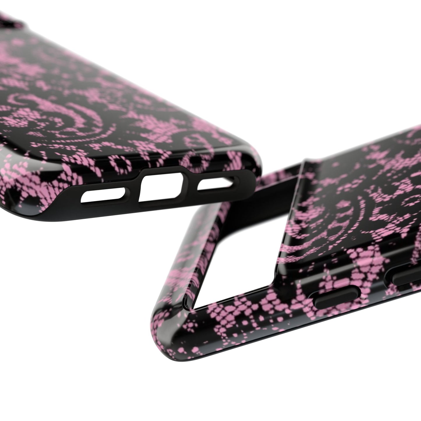 Phone Case — Pink Lace Floral Tough Protective Case