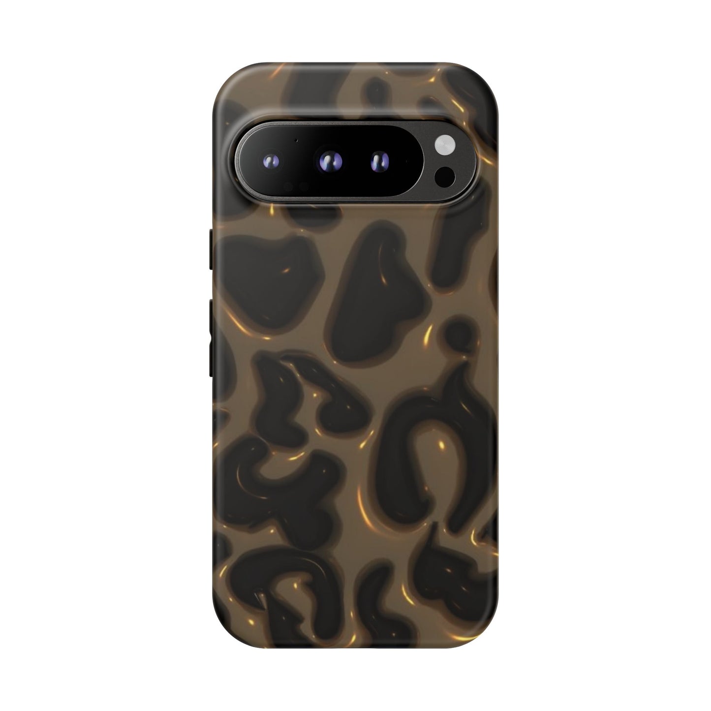 Leopard Gloss Tough Phone Case — Durable Protective iPhone Cover with Glossy Brown Animal Print