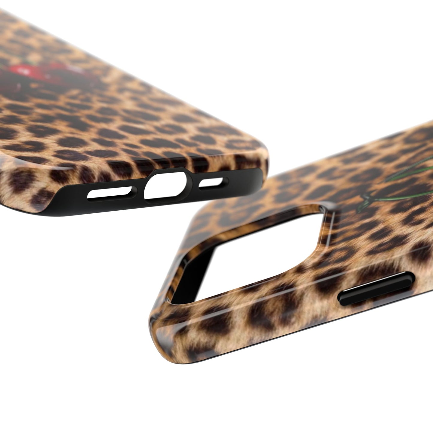 Wild Cherry Leopard Tough Phone Case - Stylish and Durable Protection