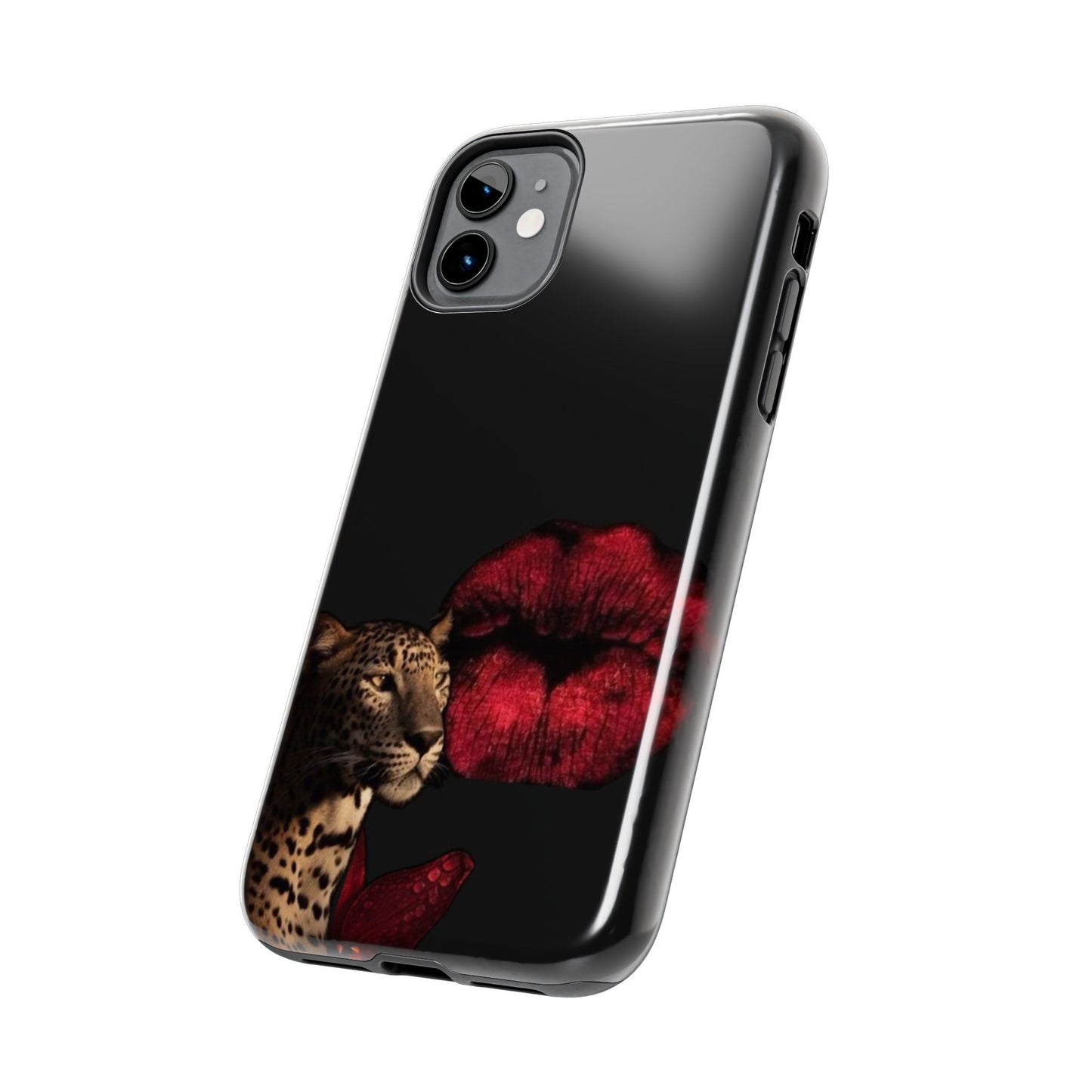 Wild Kiss Tough Phone Case - Stylish Leopard Design for Animal Lovers